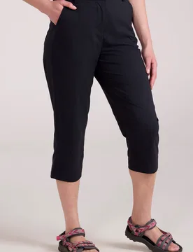 Delta Womens Stretch Capris - Black - Black - Size: 16 - Mountain Warehouse - FashionsVida