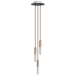 Cables Suspension Luminaire P-light Rose-one 3 Falls With Light Bulb Copper One Size