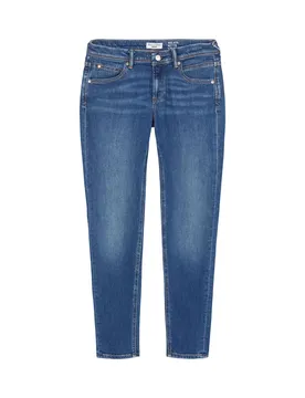 Denim Trousers, Mid Waist, Slim Leg female