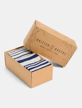Mens Three-Pair Bamboo Sock Gift Box - - Size: ONESIZE - British Boxers - FashionsVida