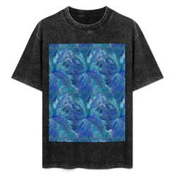 Magic blue leaf T-Shirt Street Fashion Casual Tee Shirt