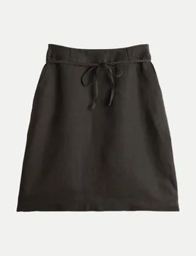 Bleistiftrock Rinea aus reinem Leinen Braun 42 - Opus - FashionsVida