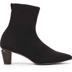 Botines de mujer de textil con tacón tipo embudo