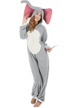 Elefanten-Kostüm für Damen Faschingskostüm grau-weiss-rosa - female - KARNEVAL-MEGASTORE - FashionsVida