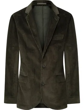 Blazer Cord Stretch Fit Olive Green 42 - Hackett - FashionsVida