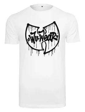 Maglietta A Maniche Corte Wu Wear Dripping Logo White XS - Urban classics - FashionsVida