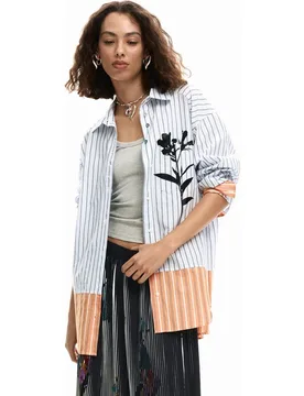 Camisa de mujer larga rayas - Desigual - FashionsVida