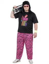 I Love 80s Joggingkostüm für Herren in Übergröße Bad Taste bunt - male