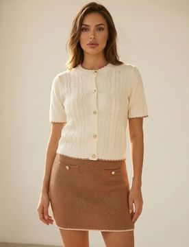 Gonna mini in maglia - caffè