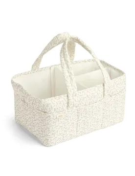 Pure Cotton Leaf Print Nappy Caddy Bag Multi unisex - Mamas & Papas - FashionsVida