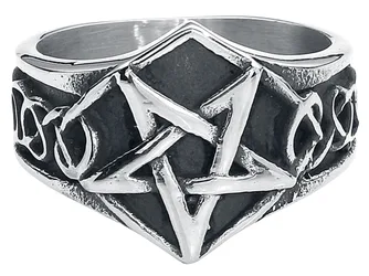 Gothic Ring - Pentagramm - silberfarben - Unisex - unisex