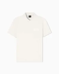 Polo Exchange panna in cotone piqué con patch logo