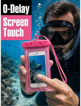 Pieza Bolsa impermeable, Funda impermeable para teléfono con cojín de aire, Bolsa seca impermeable para teléfono de playa, Esenciales de crucero, V - Shein - FashionsVida