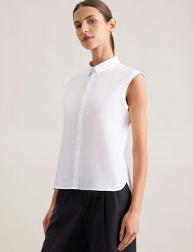 Blusentop mit Stretchanteil slim fit Weiß 40
