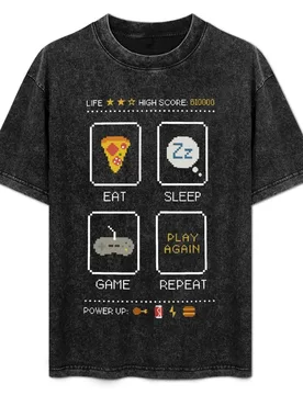 Eat. Sleep. Game. Repeat. T-Shirt Work Style Casual T-Shirt - Aliexpress - FashionsVida