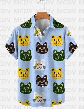 Men's Cute Cats Art Print Casual 3D Hawaiian Shirts Summer Women For Men Shirts - Aliexpress - FashionsVida