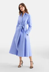 Hemdblusenkleid aus Taft Lila 38