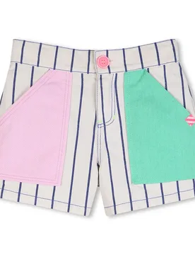 Pantaloni Corti U22099 White / Blue 10 Anni - Billieblush - FashionsVida
