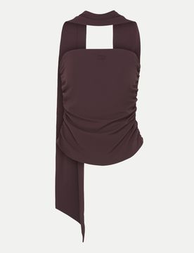 Top Christina mit Schalkragen Braun 38