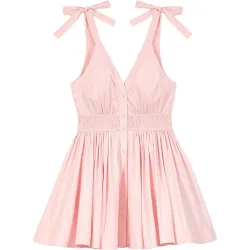 Vestido corto acampanado de algodón
