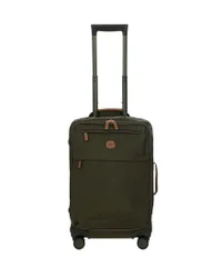 Trolley da cabina verde oliva Brics' con manico regolabile tasche esterne con cerniera