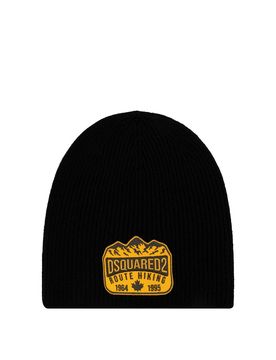 Berretto in lana con applicazione logo
