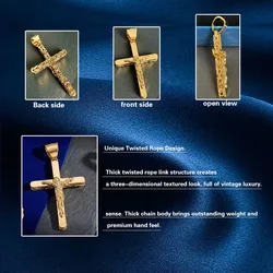 XUKIM Jewelry Gold Penadnt Byzantine Cross Pendant
