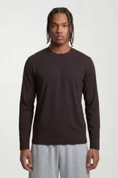 Herren Essential Langarm-Oberteil Mit Regulärer Passform Chocolate Größe Large