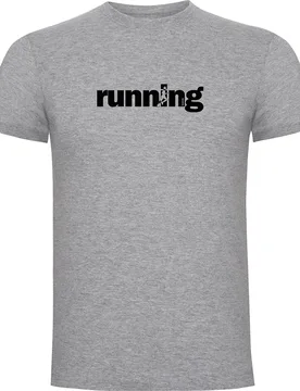 Maglietta A Maniche Corte Word Running Heather Grey XL - Kruskis - FashionsVida