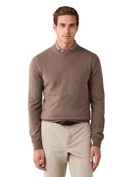 Maglione Hm700022 Natural Beige M - Hackett - FashionsVida