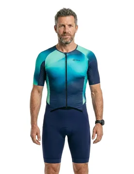 Trisuit A Maniche Corte Athlex Aero Race V2 Green Print S - Orca - FashionsVida