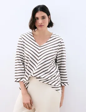 Camiseta de manga francesa estampada de mujer - Couchel - FashionsVida