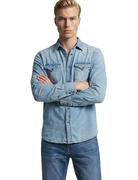 Replay Herren Hemd Azurblau 517621