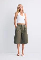 Baggy-Bermudas mit Gürtel Khaki 42