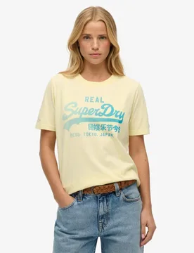 Superdry Damen Vintage Logo Fade T-shirt Yellow - Größe: 44 - 34.99 - FashionsVida