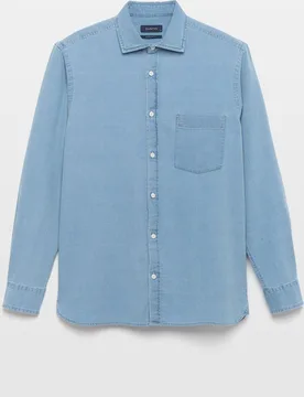 Camisa denim giroinglese indigo - Dustin - FashionsVida