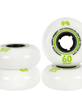Roues De Patins Earth 90a 4 Unités White / Green / Black 60 mm unisex