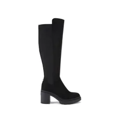 Womens Boulder High Leg Boots - Black Fabric - Size Uk 7