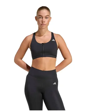 Soutien-gorge De Sport à Impact Moyen Optime Essentials Workout Zip-front Black L - Adidas - FashionsVida