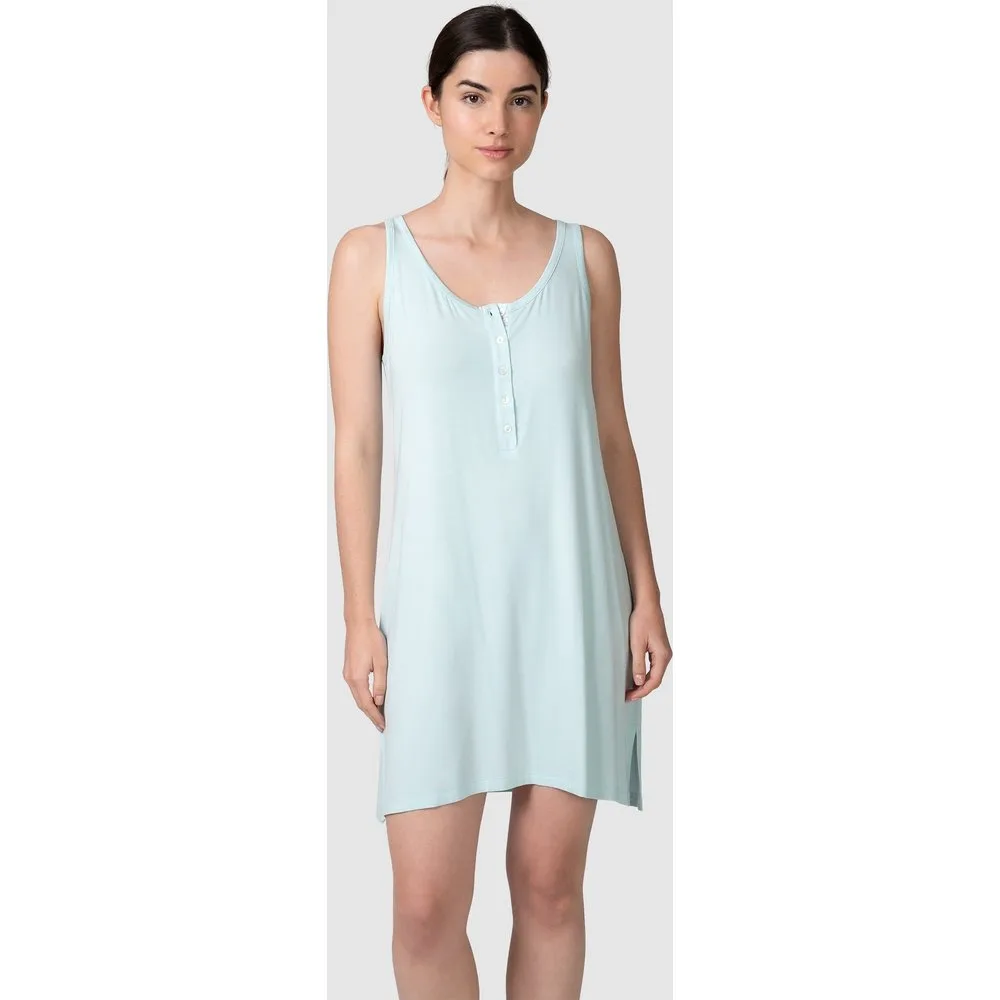 Camisón corto de mujer de tirantes con tapeta abotonada - Massana - FashionsVida