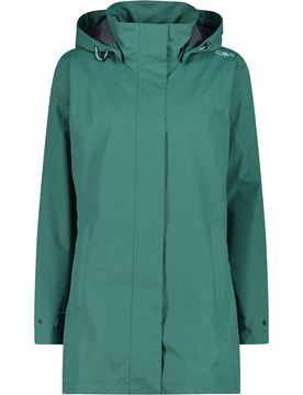 Woman jacket snaps hood chaqueta impermeable mujer Verde (42)