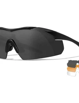 Vapor 2.5 Polarized Sunglasses Refurbished Grey / Clear / Light Rust / Matte Black One Size Men,Women - Wiley X - FashionsVida