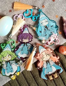 Stylized Witch Hat Atelier Tassel Acrylic Keychain Colorful Bag Ornament Cartoon Character Souvenir Gift - Aliexpress - FashionsVida