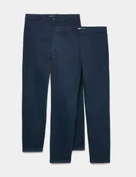 Pack Regular Fit Stretch Chinos Medium Navy male
