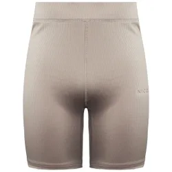 Stretch Highrise Fit Logo Latte Womens Arla Cycling Shorts 0309 K018 0510 - Beige - Size Large