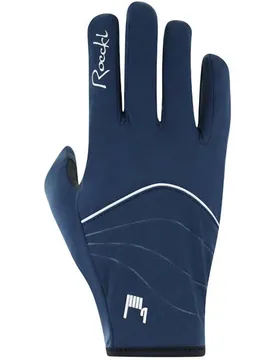 Elena 2 Damen Fingerhandschuhe, blau 8,0