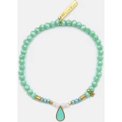 Link & Love - Pulsera elástica con cuentas de cristal