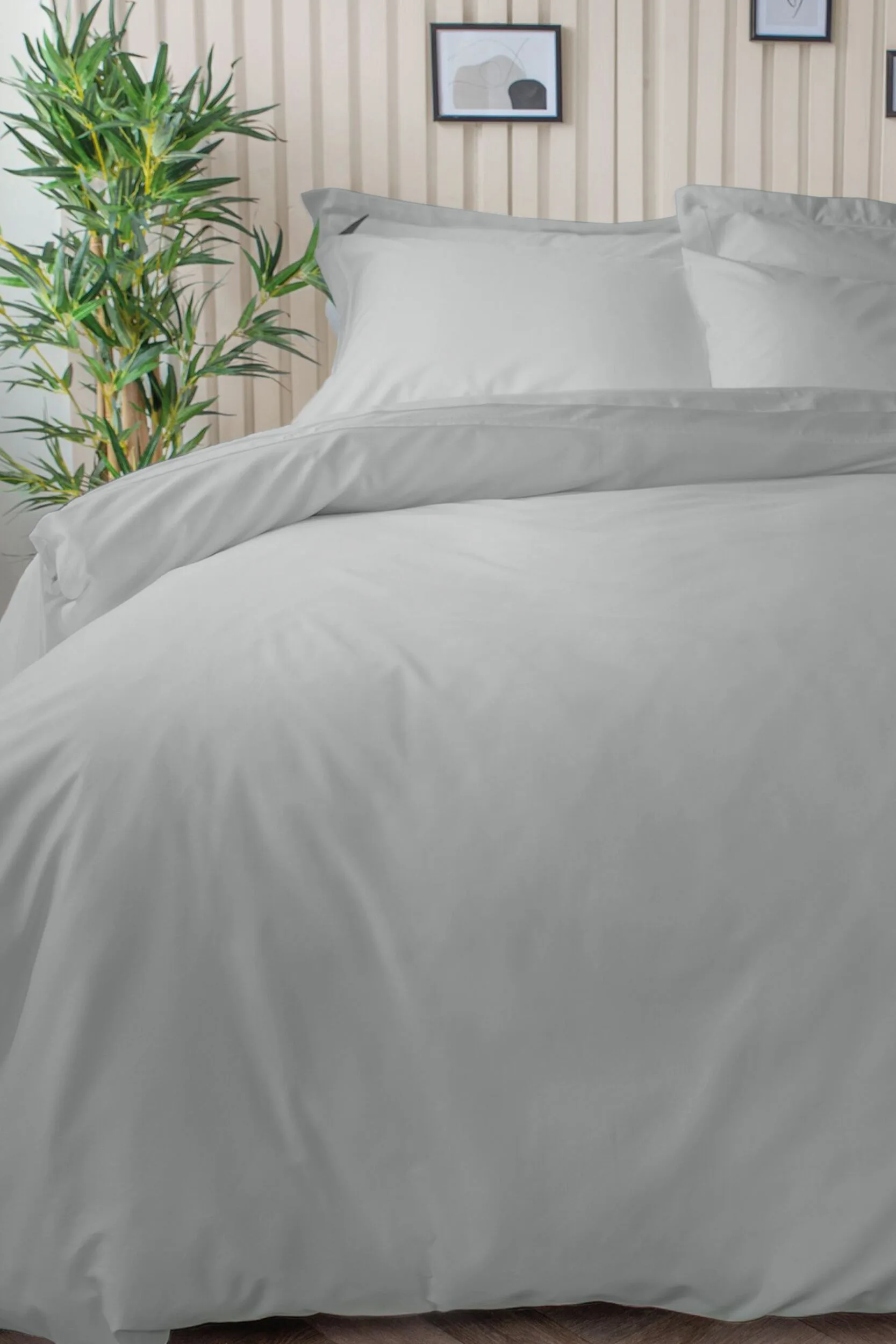 Thread Count Bamboo Duvet Cover Platinum Single - Grey - Size: Single - Lazy Panda - FashionsVida