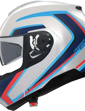 Casco Moto Modulare P/J N100-6 RADIANTE 358 Bianco Arg taglia L - Nolan - FashionsVida