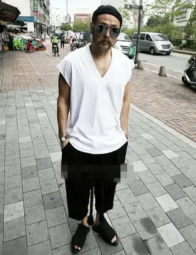 Trend Pure V-Neck Cotton Hip-Hop Men's Korean Wear Loose Summer Casual Sleeveless T-Shirt Personalized Versatile Fashion - Aliexpress - FashionsVida